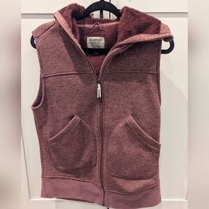 Burton Durable Goods Fleece Lined Zip Up Vest Hoodie Women’s Small
